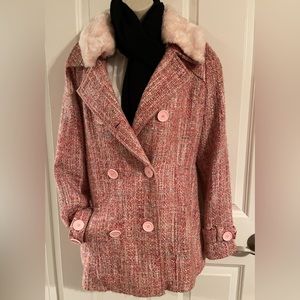 Guess women’s beautiful pink coat caller fury